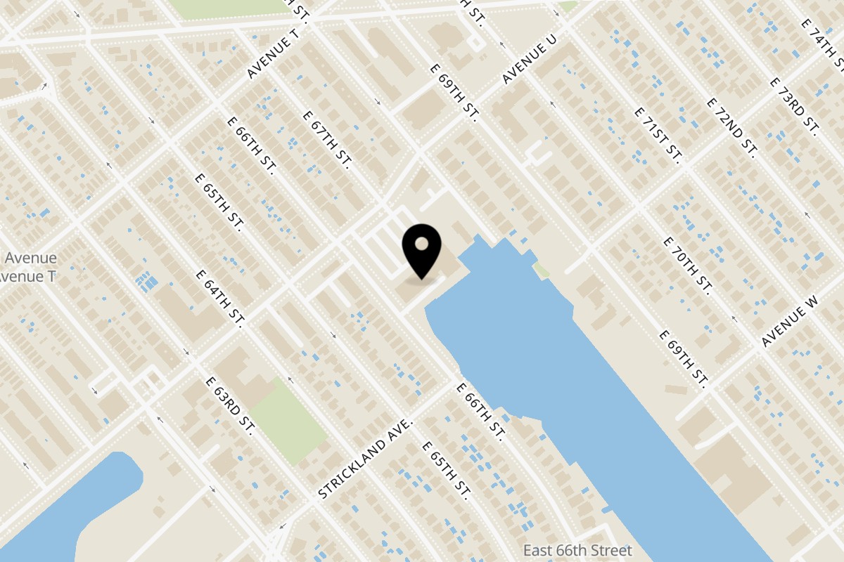 Map showing the location of La Villa Pizzeria Mill Basin on 6610 Avenue U in Brooklyn