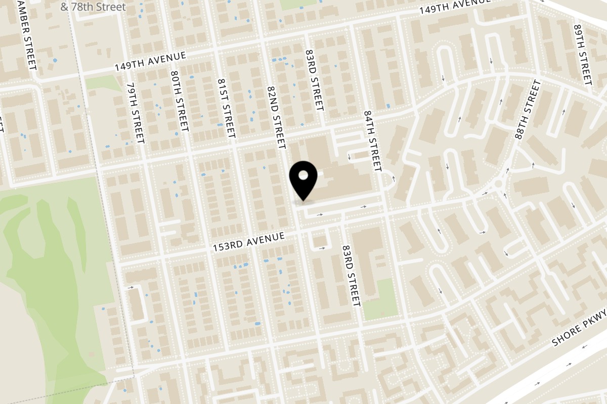 Map showing the location of La Villa Pizzeria Howard Beach on 82-07 153rd Ave in Howard Beach